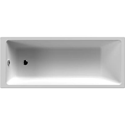 nuie NBA814 Linton Modern Bathroom Single Ended Square Straight Thin Edge Shower Bath, 1800mm x 800mm, White nuie NBA814 Linton Modern Bathroom Single Ended Square Straight Thin Edge Shower Bath, 1800mm x 800mm, White