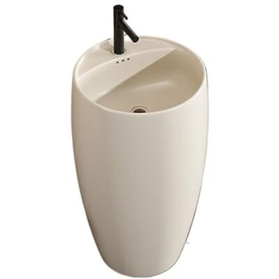 Kx9Lb8d Freestanding Wash Basin Bathroom Pedestal Basin, one-piece Floor-Standing washbasin(Milk White) Kx9Lb8d Freestanding Wash Basin Bathroom Pedestal Basin, one-piece Floor-Standing washbasin(Milk White)