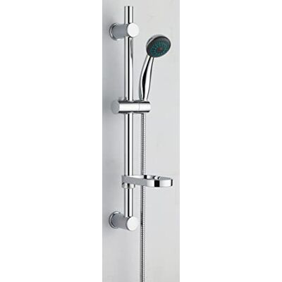 VeeBath Dura Round Shower Riser Rail Kit, Wall Mounted Shower Slide Bar with Soap Dish Bracket Chrome Adjustable Shower Head Holder Bar for Bathroom VeeBath Dura Round Shower Riser Rail Kit, Wall Mounted Shower Slide Bar with Soap Dish Bracket Chrome Adjustable Shower Head Holder Bar for Bathroom