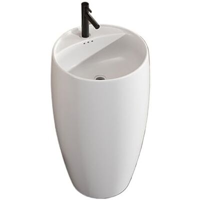 Kx9Lb8d Freestanding Wash Basin Bathroom Pedestal Basin, one-piece Floor-Standing washbasin(White) Kx9Lb8d Freestanding Wash Basin Bathroom Pedestal Basin, one-piece Floor-Standing washbasin(White)