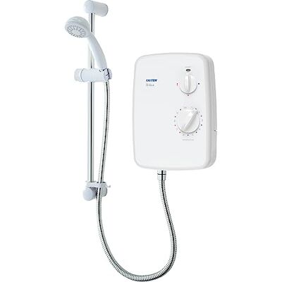Triton Showers Riba, Shower Electric, 8.5 KW, White, Instant Hot Water, Replacement Shower, Anti Twist Hose, Bathroom Showering Unit Triton Showers Riba, Shower Electric, 8.5 KW, White, Instant Hot Water, Replacement Shower, Anti Twist Hose, Bathroom Showering Unit