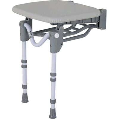 Homecraft Tooting Padded Folding Shower Seat – Wall Mounted Bathroom Seat with Adjustable Legs, Non-Slip Feet, Corrosion-Resistant Frame, Max User Weight 159 kg Homecraft Tooting Padded Folding Shower Seat – Wall Mounted Bathroom Seat with Adjustable Legs, Non-Slip Feet, Corrosion-Resistant Frame, Max User Weight 159 kg
