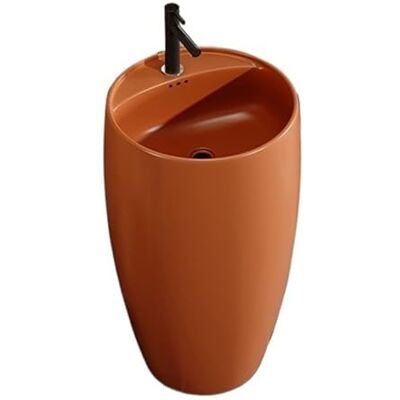 Kx9Lb8d Freestanding Wash Basin Bathroom Pedestal Basin, one-piece Floor-Standing washbasin(Orange) Kx9Lb8d Freestanding Wash Basin Bathroom Pedestal Basin, one-piece Floor-Standing washbasin(Orange)