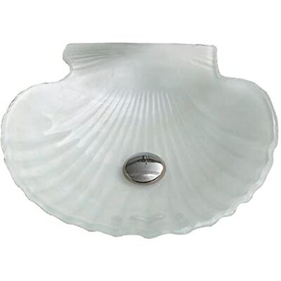 WZKA Bathroom Vessel Sink White, Shell Shaped Artistic Tempered Glass Vessel Sink, Above Counter Basin Sink, Small Vessel Sinks for Bathrooms,Sink WZKA Bathroom Vessel Sink White, Shell Shaped Artistic Tempered Glass Vessel Sink, Above Counter Basin Sink, Small Vessel Sinks for Bathrooms,Sink