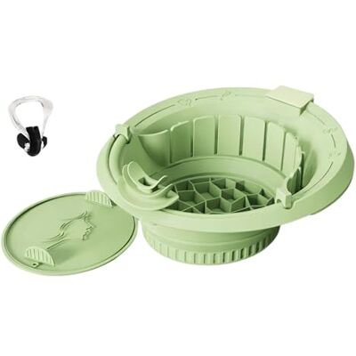 APGLSXY Flexible Silicone Face Soaking Tub with Ice Compartment and Ventilation Ice Compartment Face Soak APGLSXY Flexible Silicone Face Soaking Tub with Ice Compartment and Ventilation Ice Compartment Face Soak