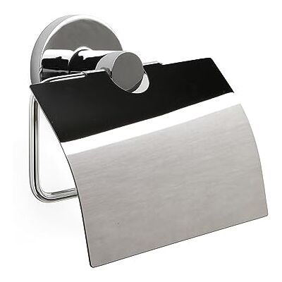 TATAY Toilet Roll Holder with Lid for Toilet Paper Martins, in Stainless Steel and Zamak, Double Fixing System with Screws or Glu Fix. Measures 12,5 x 4,5 x 12 cm. TATAY Toilet Roll Holder with Lid for Toilet Paper Martins, in Stainless Steel and Zamak, Double Fixing System with Screws or Glu Fix. Measures 12,5 x 4,5 x 12 cm.