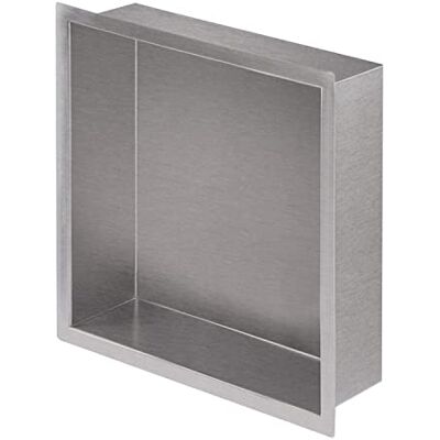 Nassboards 304 Stainless Steel Shower Niche Wet Room Shelf Recess, Waterproof Storage Easy Installation for Home Improvement, Bathroom Renovation Durable, Lightweight, Pre-Built Nassboards 304 Stainless Steel Shower Niche Wet Room Shelf Recess, Waterproof Storage Easy Installation for Home Improvement, Bathroom Renovation Durable, Lightweight, Pre-Built