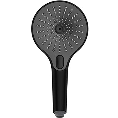 WENKO Ultimate Shower Head, rain shower head with 3 functions, minimal splashing and very quiet, plastic with ½" universal connector, suitable for instantaneous water heaters, Ø 13 cm, black/grey WENKO Ultimate Shower Head, rain shower head with 3 functions, minimal splashing and very quiet, plastic with ½" universal connector, suitable for instantaneous water heaters, Ø 13 cm, black/grey