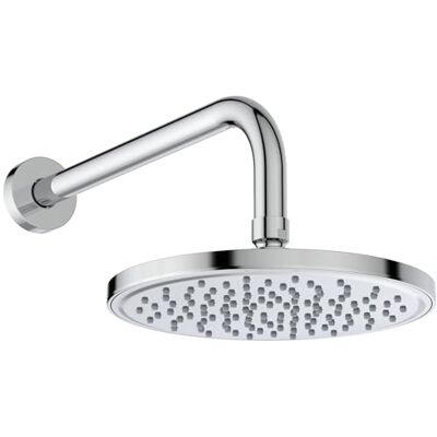 Ideal Standard Fixed Shower Head Idealrain M1 Round 200mm Rain Shower Head with L1 300mm Wall Arm, Chrome, BD647AA Ideal Standard Fixed Shower Head Idealrain M1 Round 200mm Rain Shower Head with L1 300mm Wall Arm, Chrome, BD647AA
