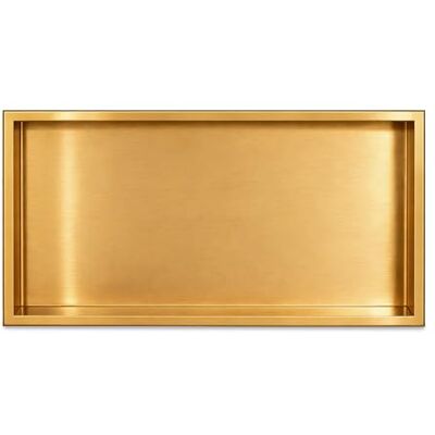 Thermopanel Satin Gold Stainless Steel Shower Niche Bathroom Wall Insert Storage Shelf 610 x 305 x 80mm without LED Thermopanel Satin Gold Stainless Steel Shower Niche Bathroom Wall Insert Storage Shelf 610 x 305 x 80mm without LED