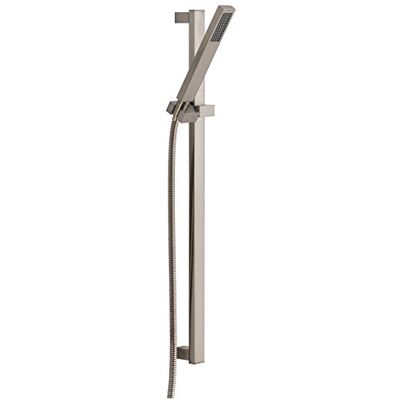 DELTA Faucet Vero Single-Spray Touch-Clean Wall-Mount Slide Bar Hand Held Shower with Hose, Stainless 57530-SS DELTA Faucet Vero Single-Spray Touch-Clean Wall-Mount Slide Bar Hand Held Shower with Hose, Stainless 57530-SS