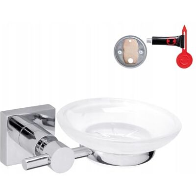 tesa UK tesa Hukk Bathroom Soap Holder, High Shine Chrome-Plated Metal, Self-Adhesive, 51mm x 145mm x 115mm tesa UK tesa Hukk Bathroom Soap Holder, High Shine Chrome-Plated Metal, Self-Adhesive, 51mm x 145mm x 115mm
