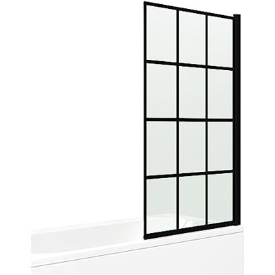 iBathUK Framed Black Square Grid Shower Screen, Clear Tempered Glass Panel Bathroom Shower Screen, Safety Shower Tempered Glass Door for Bathroom Wet Room 800 x 1400mm iBathUK Framed Black Square Grid Shower Screen, Clear Tempered Glass Panel Bathroom Shower Screen, Safety Shower Tempered Glass Door for Bathroom Wet Room 800 x 1400mm