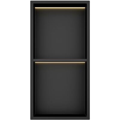 INSL8 Stainless Steel Matte Black (305 x 610 x 100mm Shelved LED) Shower Niches – Shelved & Standard Options with or Without LED Lighting INSL8 Stainless Steel Matte Black (305 x 610 x 100mm Shelved LED) Shower Niches – Shelved & Standard Options with or Without LED Lighting