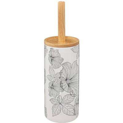 5 five simply smart Five Blackflora Ceramic Toilet Brush with Holder 5 five simply smart Five Blackflora Ceramic Toilet Brush with Holder