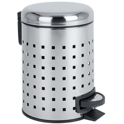 WENKO Pedal Bin "Leman" Perforated 3L in Silver WENKO Pedal Bin "Leman" Perforated 3L in Silver