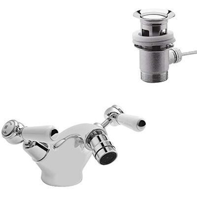 Hudson Reed - Topaz Dome Collar - White - Bidet mixer tap Hudson Reed - Topaz Dome Collar - White - Bidet mixer tap