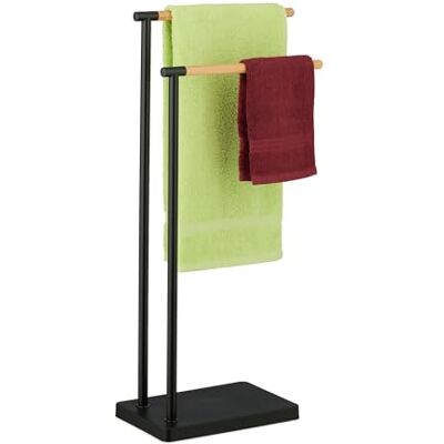 Relaxdays Stainless Steel Bamboo Freestanding Towel Rack - Towel Rack Relaxdays Stainless Steel Bamboo Freestanding Towel Rack - Towel Rack