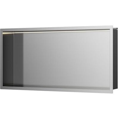 INSL8 Stainless Steel Brushed Steel (610 x 305 x 100mm LED) Shower Niches – Shelved & Standard Options with or Without LED Lighting INSL8 Stainless Steel Brushed Steel (610 x 305 x 100mm LED) Shower Niches – Shelved & Standard Options with or Without LED Lighting