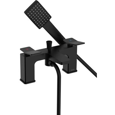 Bristan Tangram Bath Shower Mixer Tap Pillar Mounted - Black Bristan Tangram Bath Shower Mixer Tap Pillar Mounted - Black