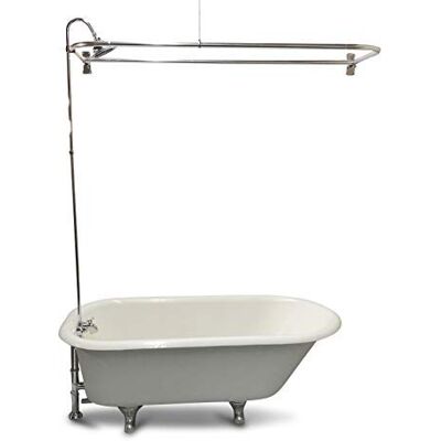 My PlumbingStuff Clawfoot Tub RX2300J-JUMBO Add-A-Shower Includes 60" D-Shower Rod with Shower Rings & Jumbo Showerhead My PlumbingStuff Clawfoot Tub RX2300J-JUMBO Add-A-Shower Includes 60" D-Shower Rod with Shower Rings & Jumbo Showerhead