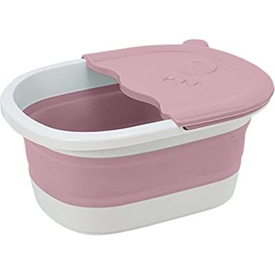 JINGYAN Foot Soaks Foldable Foot Bath Bucket Footbath Massage Wash Basin Folding Water Container Soaking Tub(Pink) JINGYAN Foot Soaks Foldable Foot Bath Bucket Footbath Massage Wash Basin Folding Water Container Soaking Tub(Pink)