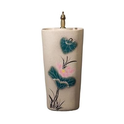 Kx9Lb8d Freestanding Wash Basin Wash Basin with Faucet and Drain Integrated Garden Ceramic Pedestal Sink Kx9Lb8d Freestanding Wash Basin Wash Basin with Faucet and Drain Integrated Garden Ceramic Pedestal Sink
