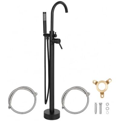 BRIVV Free Standing Tub Taps, Floor Mount Freestanding Bath Tap, Brass Stand Alone Bathtub Filler, High Flow Bathtub Shower Mixer Tap for Bathing & Showering BRIVV Free Standing Tub Taps, Floor Mount Freestanding Bath Tap, Brass Stand Alone Bathtub Filler, High Flow Bathtub Shower Mixer Tap for Bathing & Showering