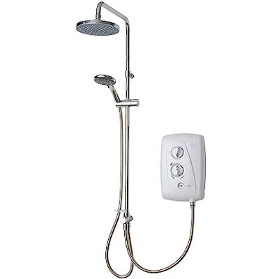 Triton Showers T80 Easi Fit Plus DuElec™ Shower Electric 9.5 KW I White I Electrical Showers with Rainfall Showerhead and Anti Twist Hose Best Electric Shower Units for Bathrooms Triton Showers T80 Easi Fit Plus DuElec™ Shower Electric 9.5 KW I White I Electrical Showers with Rainfall Showerhead and Anti Twist Hose Best Electric Shower Units for Bathrooms