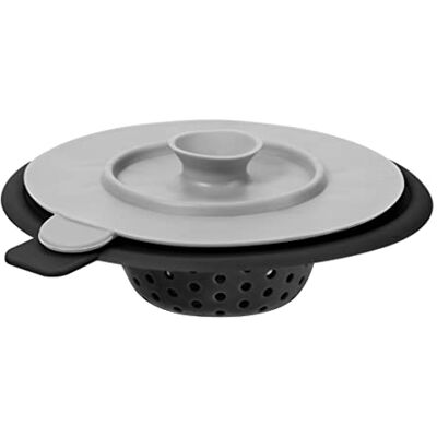 Oggi Silicone Sink Strainer & Stopper Set- Great Kitchen Sink Strainer, Silicone Drain Stopper, Sink Drain Strainer, Sink Plug 4.6˝ Diameter Rim, Black Oggi Silicone Sink Strainer & Stopper Set- Great Kitchen Sink Strainer, Silicone Drain Stopper, Sink Drain Strainer, Sink Plug 4.6˝ Diameter Rim, Black