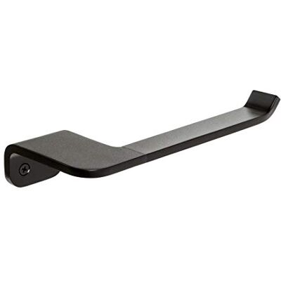 TATAY Roll holder without lid from the Onyx Collection, in matt black anodised aluminium. Double fixing system, screws and Glue & Fix system, without drilling. TATAY Roll holder without lid from the Onyx Collection, in matt black anodised aluminium. Double fixing system, screws and Glue & Fix system, without drilling.