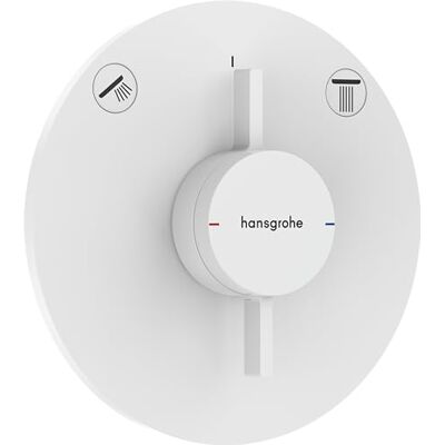 Hansgrohe DuoTurn S shower mixer conceiled for 2 functions, shower mixer tap round, single lever shower mixer for iBox universal 2, matt white, 75418700 Hansgrohe DuoTurn S shower mixer conceiled for 2 functions, shower mixer tap round, single lever shower mixer for iBox universal 2, matt white, 75418700