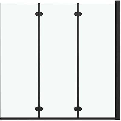 vidaXL Folding Shower Enclosure 3 Panels ESG 130x138 cm Black vidaXL Folding Shower Enclosure 3 Panels ESG 130x138 cm Black