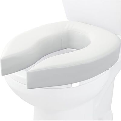 Homecraft Padded Raised Toilet Seat - 10 cm (4") - White - Toilet Seat Homecraft Padded Raised Toilet Seat - 10 cm (4") - White - Toilet Seat