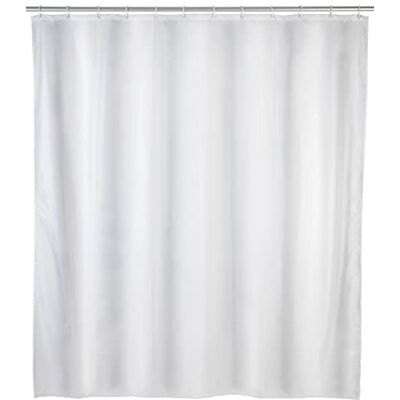 WENKO Shower curtain single-colour White 120 x 200 cm waterproof, easy to clean, Polyethylene, 120 x 200 cm, White WENKO Shower curtain single-colour White 120 x 200 cm waterproof, easy to clean, Polyethylene, 120 x 200 cm, White