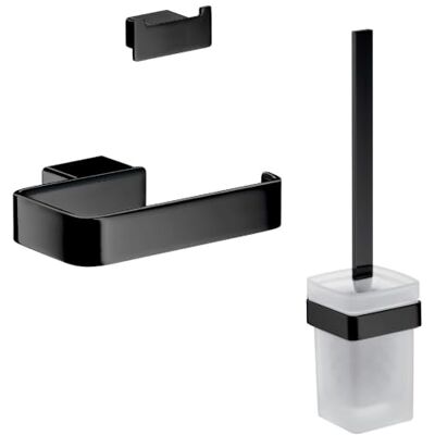 Emco Loft 3-in-1 Toilet Accessory Set, Black Emco Loft 3-in-1 Toilet Accessory Set, Black