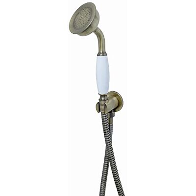 Enki - EO010 - Antique Brass - Ceramic Wall Bracket - Shower head Enki - EO010 - Antique Brass - Ceramic Wall Bracket - Shower head