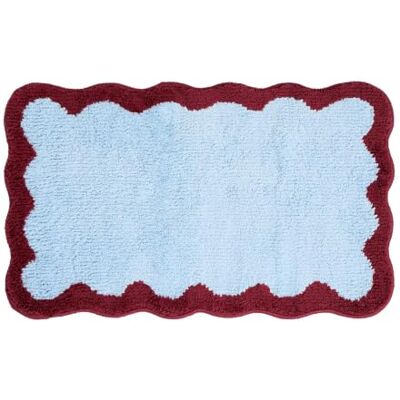 OHS Bath Mat Scallop Tufted Non Slip Bathroom Mat 45 x 75cm, Blue/Burgundy Extra Soft Absorbent Quick Dry Bath Mats for Bathroom Machine Washable Bathtub Shower Mat Bathroom Accessories OHS Bath Mat Scallop Tufted Non Slip Bathroom Mat 45 x 75cm, Blue/Burgundy Extra Soft Absorbent Quick Dry Bath Mats for Bathroom Machine Washable Bathtub Shower Mat Bathroom Accessories