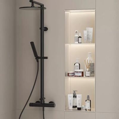 LFONDIGE 3-Tier Stainless Steel Shower Niche with LED Light, Niche for Shower Wall, Recessed Shelf No Tile Needed for Bathroom Storage, White LFONDIGE 3-Tier Stainless Steel Shower Niche with LED Light, Niche for Shower Wall, Recessed Shelf No Tile Needed for Bathroom Storage, White