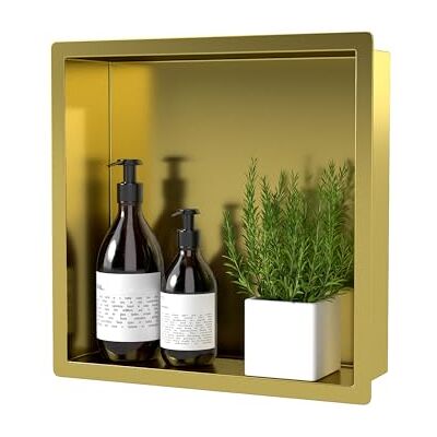 DFENG Shower Niche 304 Stainless Steel,30 x 30cm Recessed Shower Shelf,Niche Wall Insert, Single Shelf Bathroom Storage Niche for Shampoo, shower gel, soap, toiletries DFENG Shower Niche 304 Stainless Steel,30 x 30cm Recessed Shower Shelf,Niche Wall Insert, Single Shelf Bathroom Storage Niche for Shampoo, shower gel, soap, toiletries