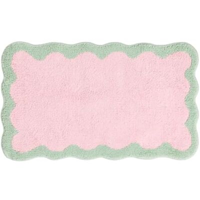OHS Non Slip Bath Mat Scallop Tufted Bathroom Mat 45 x 75cm, Pink/Green Extra Soft Absorbent Quick Dry Bath Mats for Bathroom Machine Washable Bathtub Shower Mat Bathroom Accessories OHS Non Slip Bath Mat Scallop Tufted Bathroom Mat 45 x 75cm, Pink/Green Extra Soft Absorbent Quick Dry Bath Mats for Bathroom Machine Washable Bathtub Shower Mat Bathroom Accessories