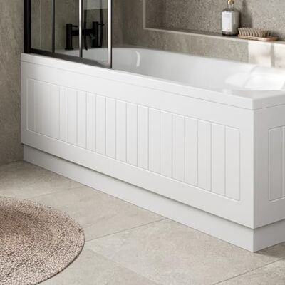 Affine ® Tongue & Groove 1700mm Front Side MDF Bath Panel 16mm, Modern Wooden Panels for Bathroom Baths Soaking Tubs Adjustable Plinth Cut to Size Painted White Gloss Affine ® Tongue & Groove 1700mm Front Side MDF Bath Panel 16mm, Modern Wooden Panels for Bathroom Baths Soaking Tubs Adjustable Plinth Cut to Size Painted White Gloss