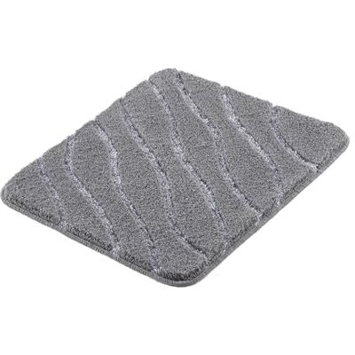 KLEINE WOLKE Tram Bath Mat - Rectangular, Grey (Anthrazit) - 55x65cm - Modern Wave Pattern KLEINE WOLKE Tram Bath Mat - Rectangular, Grey (Anthrazit) - 55x65cm - Modern Wave Pattern