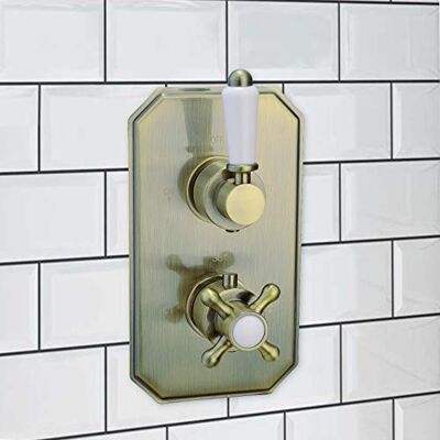 Enki - TSV015 - Antique Brass - Crosshead - Shower Valve Enki - TSV015 - Antique Brass - Crosshead - Shower Valve