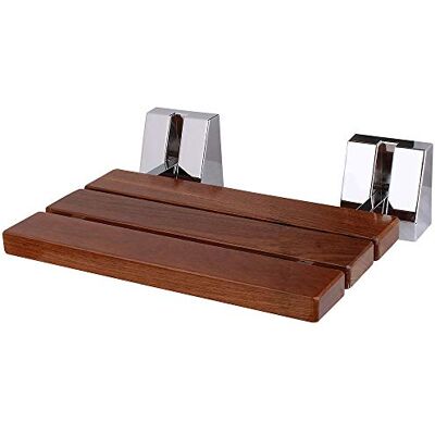 ECOSPA Wall Mounted Folding Teak Shower Seat – Solid Wood Bathroom Bench for Wet Rooms, Walk-In Showers & Mobility Support – Hygienic, Space-Saving Design – Supports Up to 117kg ECOSPA Wall Mounted Folding Teak Shower Seat – Solid Wood Bathroom Bench for Wet Rooms, Walk-In Showers & Mobility Support – Hygienic, Space-Saving Design – Supports Up to 117kg