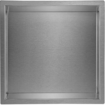 Skelang Shower Niche 304 Stainless Steel, Recessed Shower Shelf, 30 x 30 cm Insert Bathroom Storage for Shampoo, Soap, Toiletries (Brushed Finish) Skelang Shower Niche 304 Stainless Steel, Recessed Shower Shelf, 30 x 30 cm Insert Bathroom Storage for Shampoo, Soap, Toiletries (Brushed Finish)