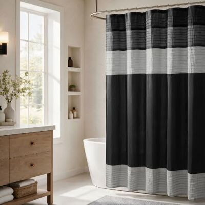 Madison Park Amherst Shower Curtain - Modern striped design - Microfiber - 183 x 183 cm Madison Park Amherst Shower Curtain - Modern striped design - Microfiber - 183 x 183 cm