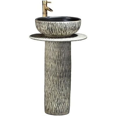 Kx9Lb8d Freestanding Wash Basin Outdoor Balcony Patio Pedestal Sink, Vintage Hand Carved Ceramic Kx9Lb8d Freestanding Wash Basin Outdoor Balcony Patio Pedestal Sink, Vintage Hand Carved Ceramic