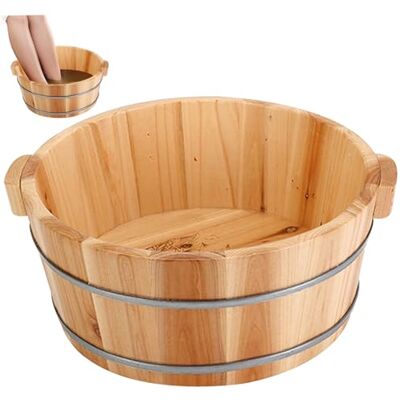 Hperu Foot Bath Bowl, 14.2x6.3 Inch Wooden Foot Bath Bowl Pedicure Spa Massage Soaking Tub Basin Remove Dead Skin for Home Sauna Care Hperu Foot Bath Bowl, 14.2x6.3 Inch Wooden Foot Bath Bowl Pedicure Spa Massage Soaking Tub Basin Remove Dead Skin for Home Sauna Care