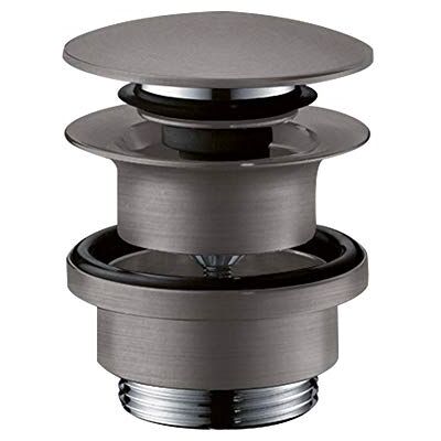 Hansgrohe Push-Open Drain Fitting for Washbasin and Bidet Mixer Tap Brushed Black Chrome Hansgrohe Push-Open Drain Fitting for Washbasin and Bidet Mixer Tap Brushed Black Chrome
